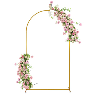 Arco de Jardín de Metal para Rosas Arco de Boda con Recubrimiento en Polvo Resistente a la Intemperie para Plantas Trepadoras para Decoración Patio Terraza 120x40x220 cm Dorado