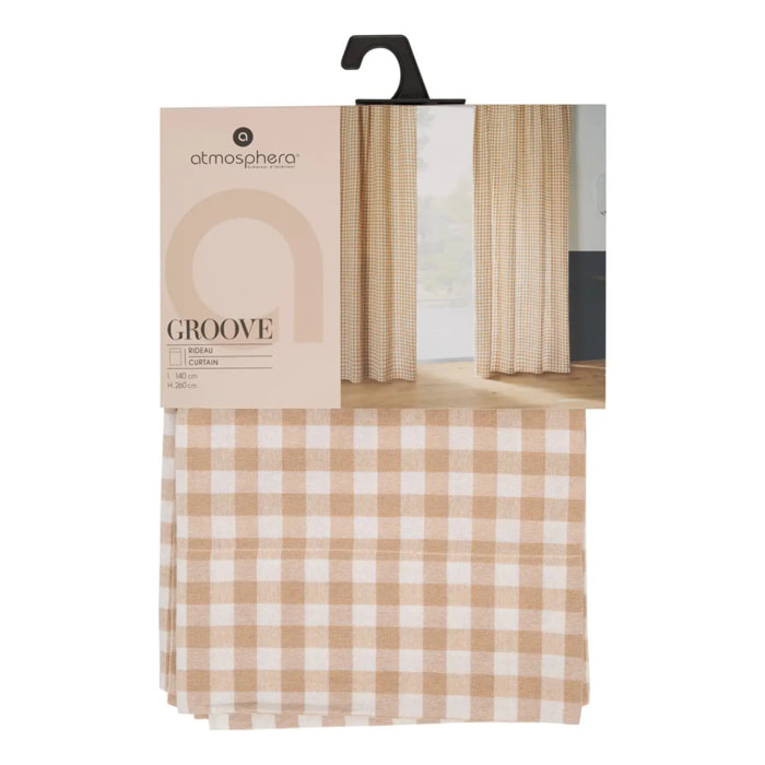 Rideau Groove 260x140cm vichy beige lin