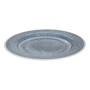 Lot de 6 assiettes plate Fanny D28cm bleu