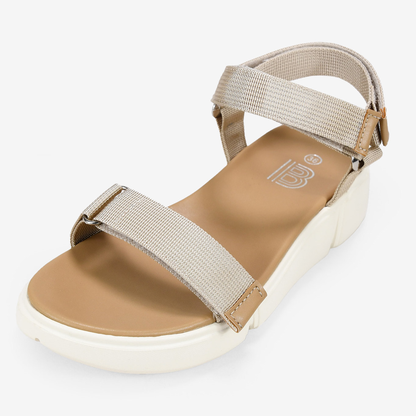 Sandalias deportivas beige con velcro