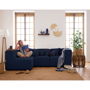 Arty - module d'assise droit - en tissu mailles 3D - Bleu