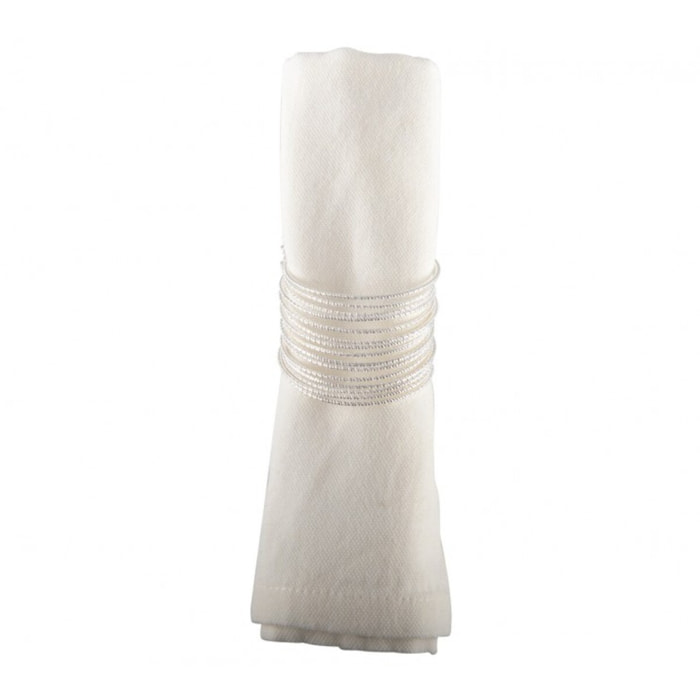 LOT DE 4 RONDS DE SERVIETTES MANCHETTES ARGENT