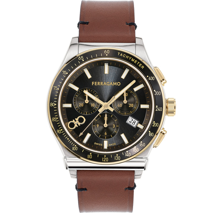 Ferragamo Quartz Chronograph Watch Kz-1927 Chrono 42Mm-Fw