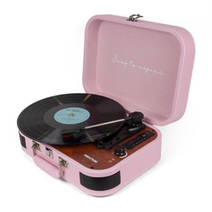 Tocadiscos Bluetooth VC600 - Reproductor y convertidor de vinilos - Rosa