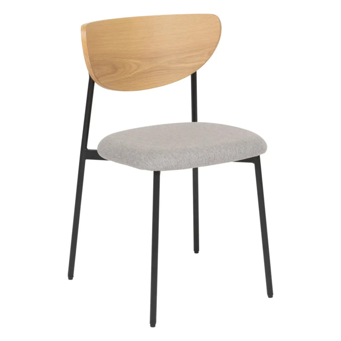 Lot de 2 Chaises de bureau "Jaisa" gris