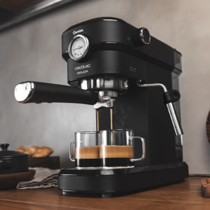 Cafelizzia 790 Black Pro - Cafetera para Espressos y Cappuccino con Manometro, 1