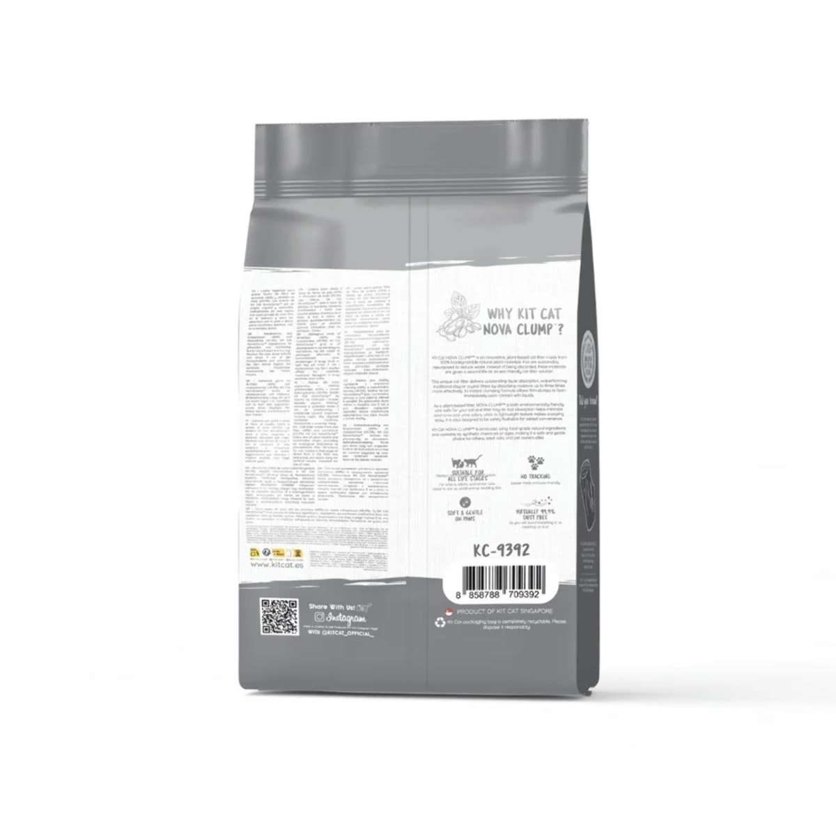 Kit Cat Nova Pack Ahorro 12 - Charcoal 7 L Arena Vegetal para gatos