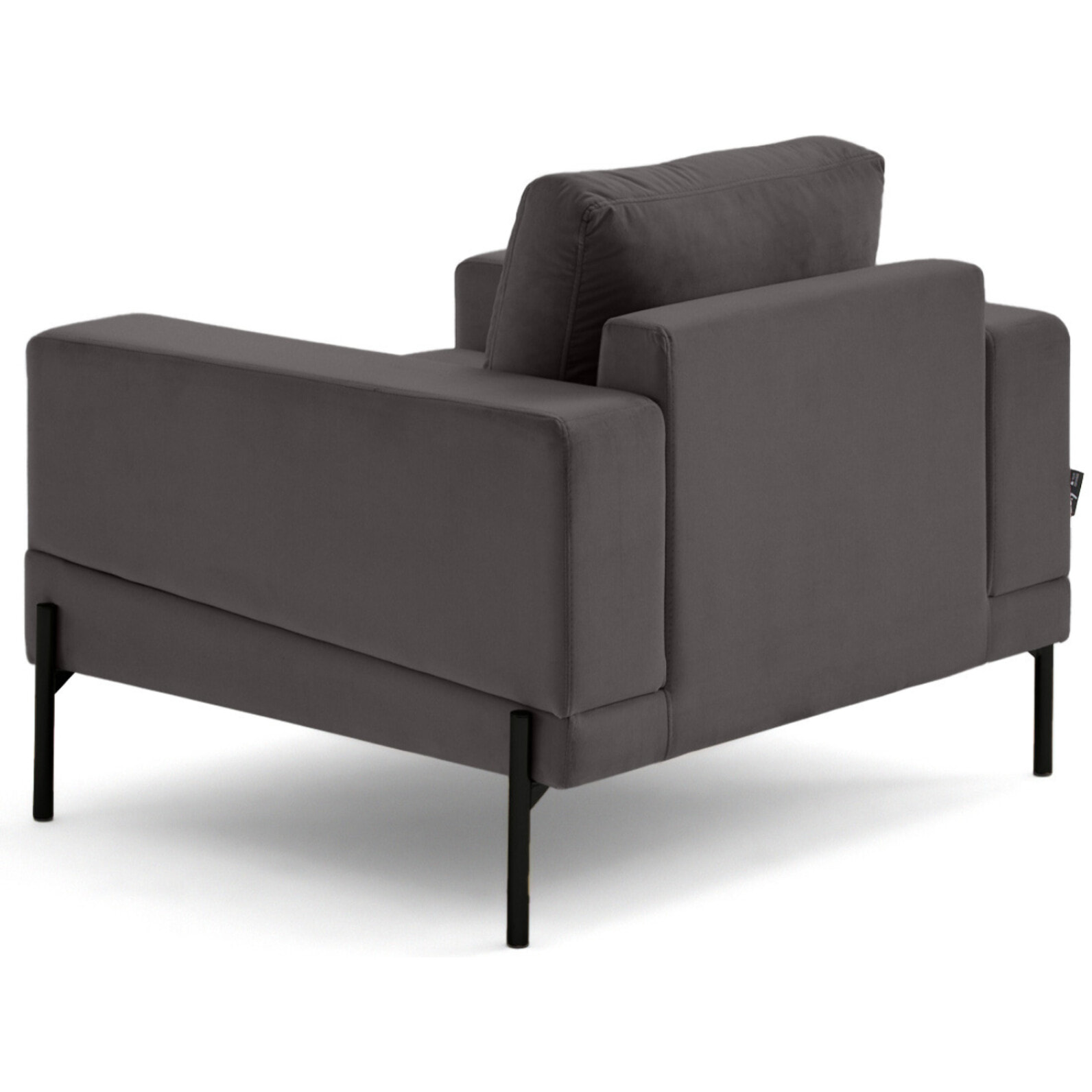 Isaure - fauteuil en velours - Gris foncé