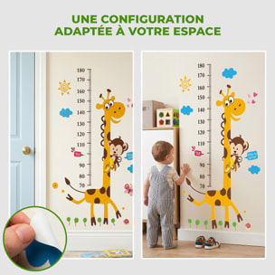 Stickers Muraux décoration adhésifs toise singe et girafe