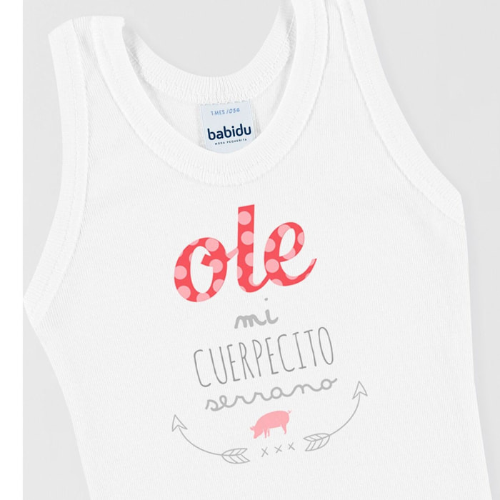 Body bebé tirantes personalizado frases