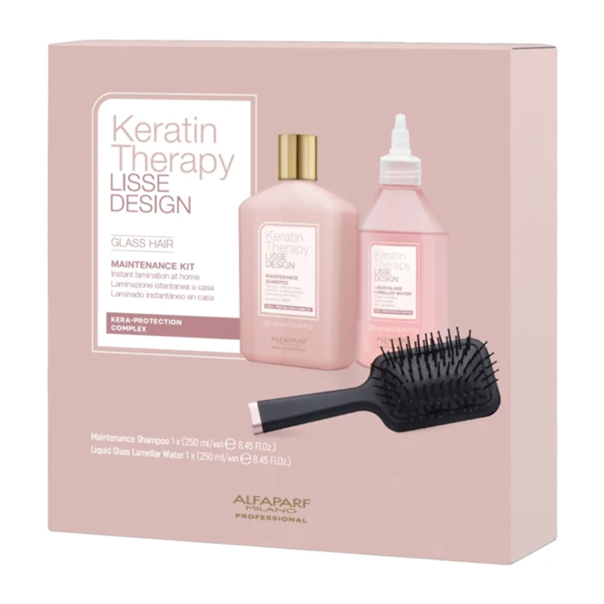 ALFAPARF MILANO Set Keratin Therapy Lisse Design Maintenance Shampoo 250ml + Liquid Glass Lammelar 250ml
