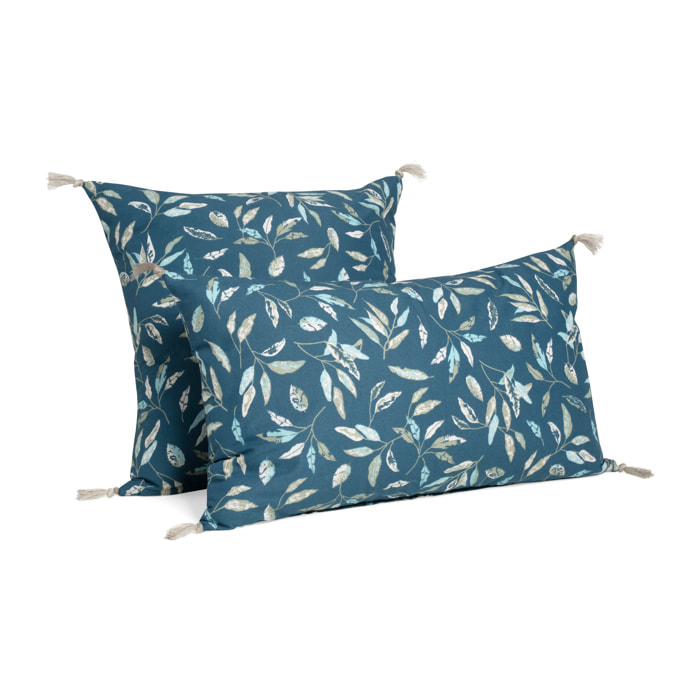 Coussin imprimé 100% coton, OMBRE VÉGÉTALE