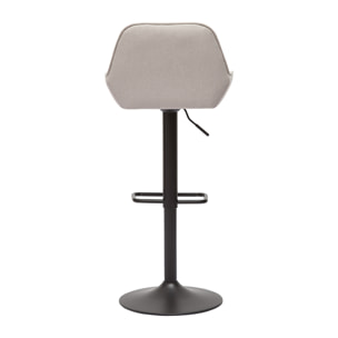 Tabourets de bar réglables en tissu beige et métal noir (lot de 2) RONNIE