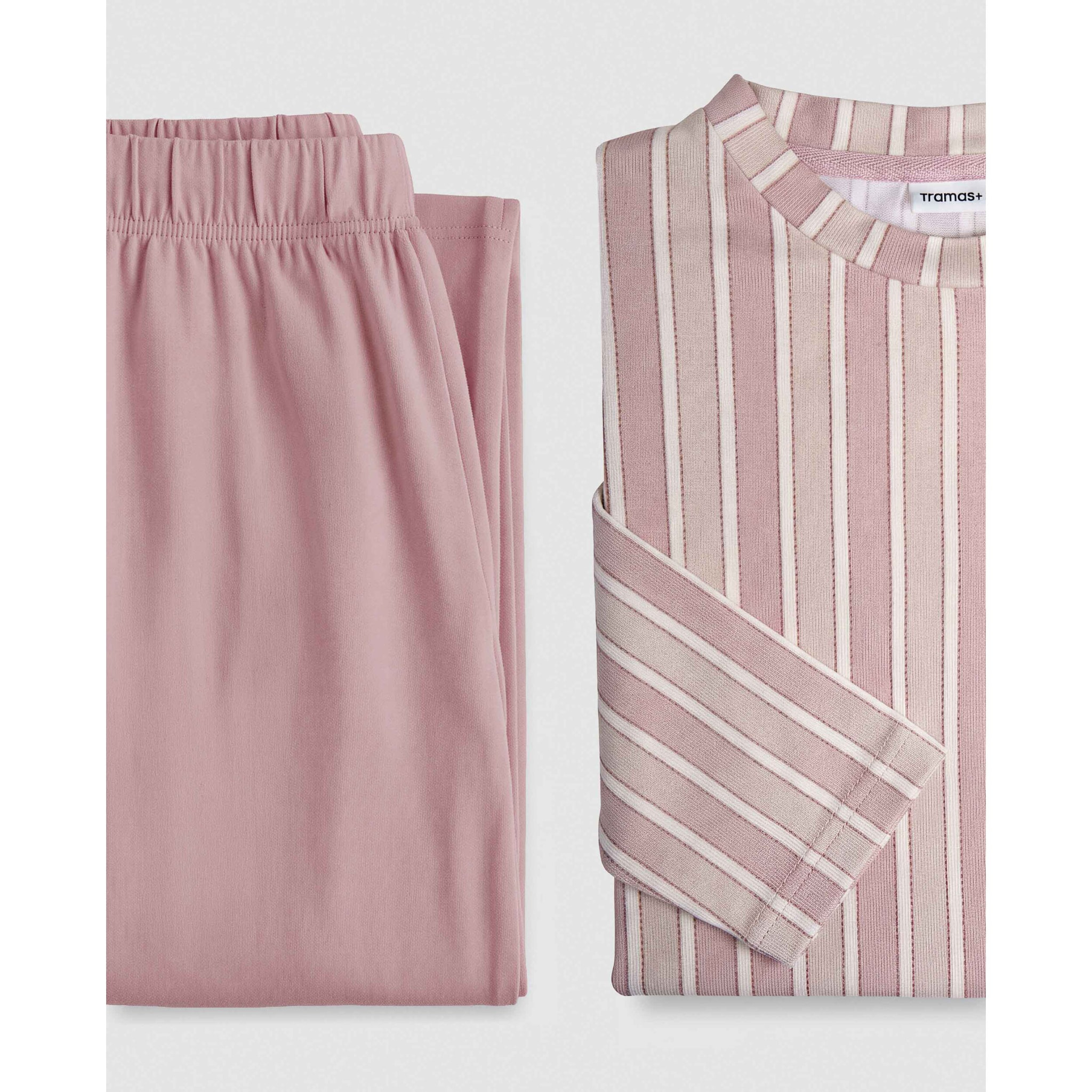 Pigiama lungo secret a righe ondea rosa