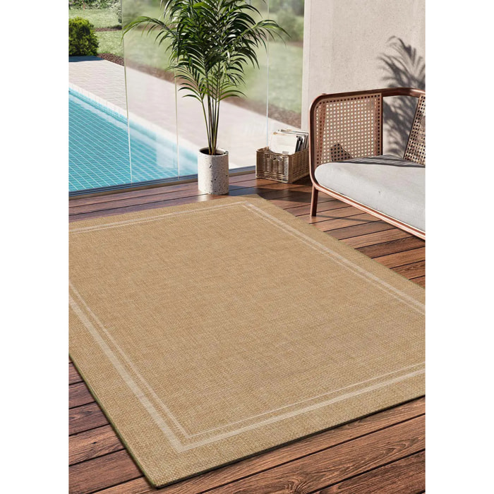 GUINEA Alfombra de exterior efecto yute color beige, varias medidas disponibles.