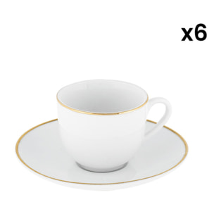 Set da caffè Gold Chic da 6 pezzi in porcellana
