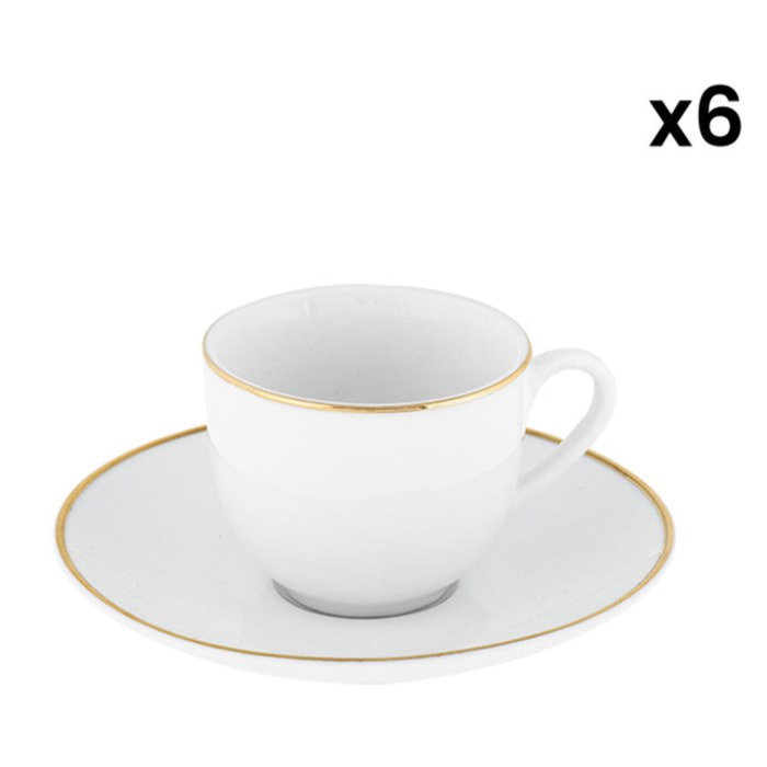 Set da caffè Gold Chic da 6 pezzi in porcellana