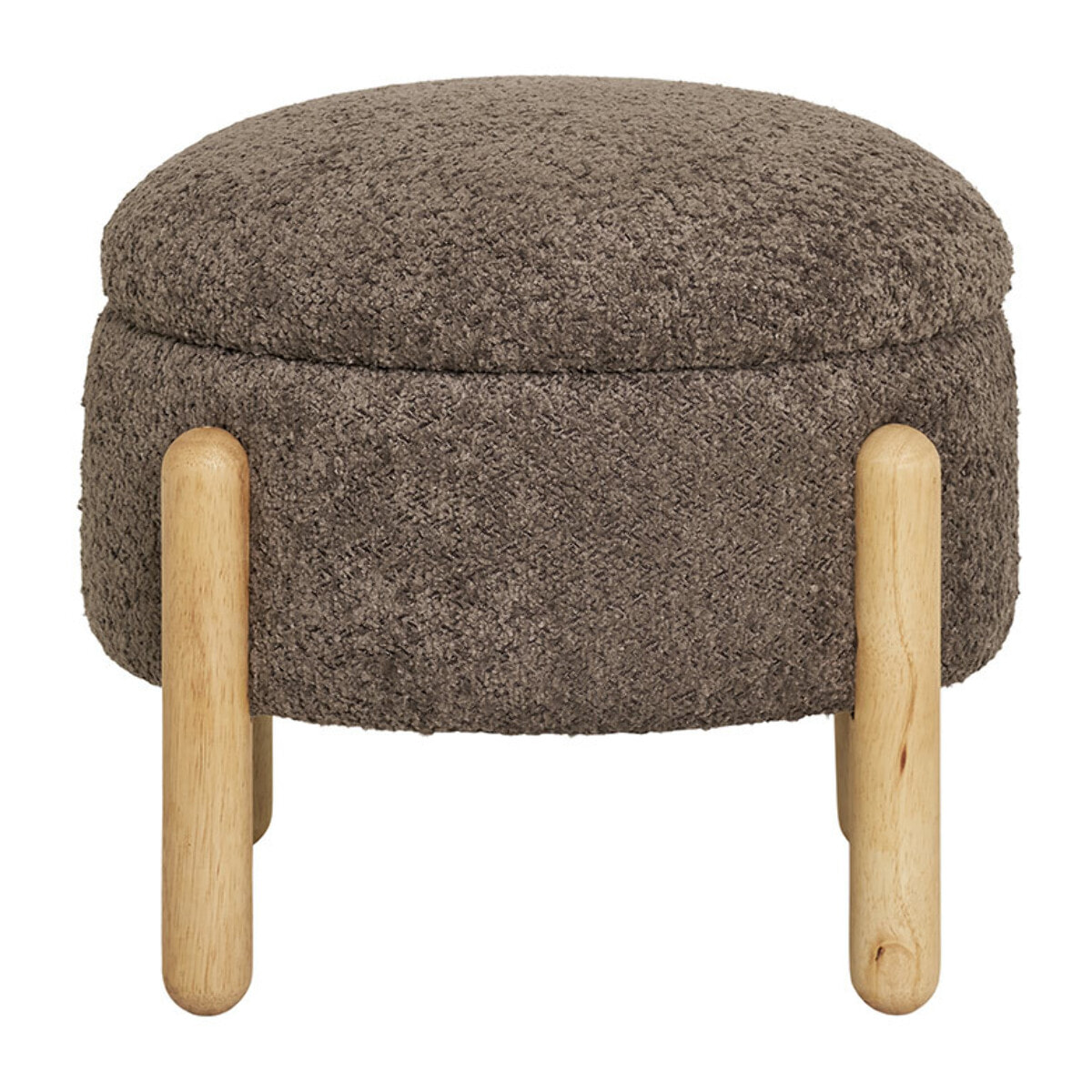 Rosie - pouf - en tissu bouclette - Marron