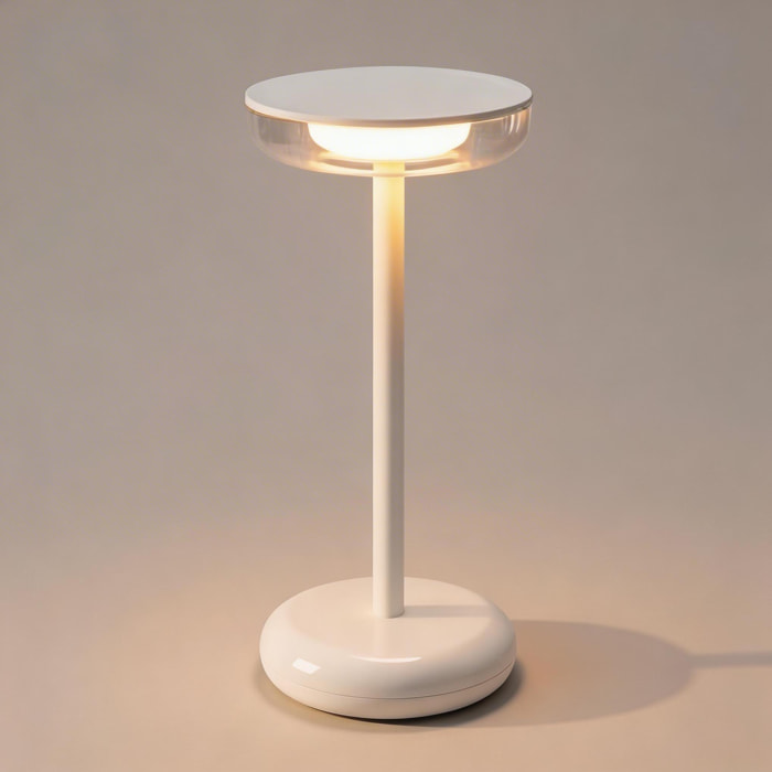 Forlight Pomer Sobremesa exterior en blanco con luz led blanco cálido 3000K