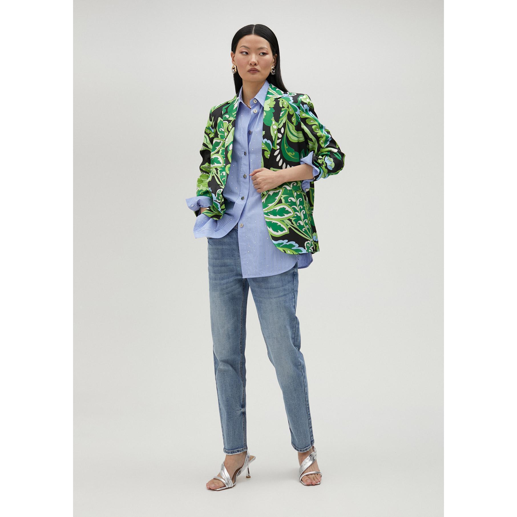 Camicia a righe con strass