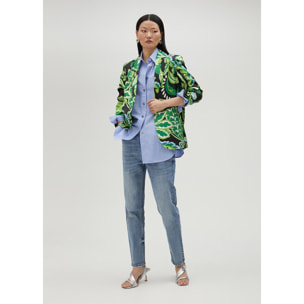 Camicia a righe con strass