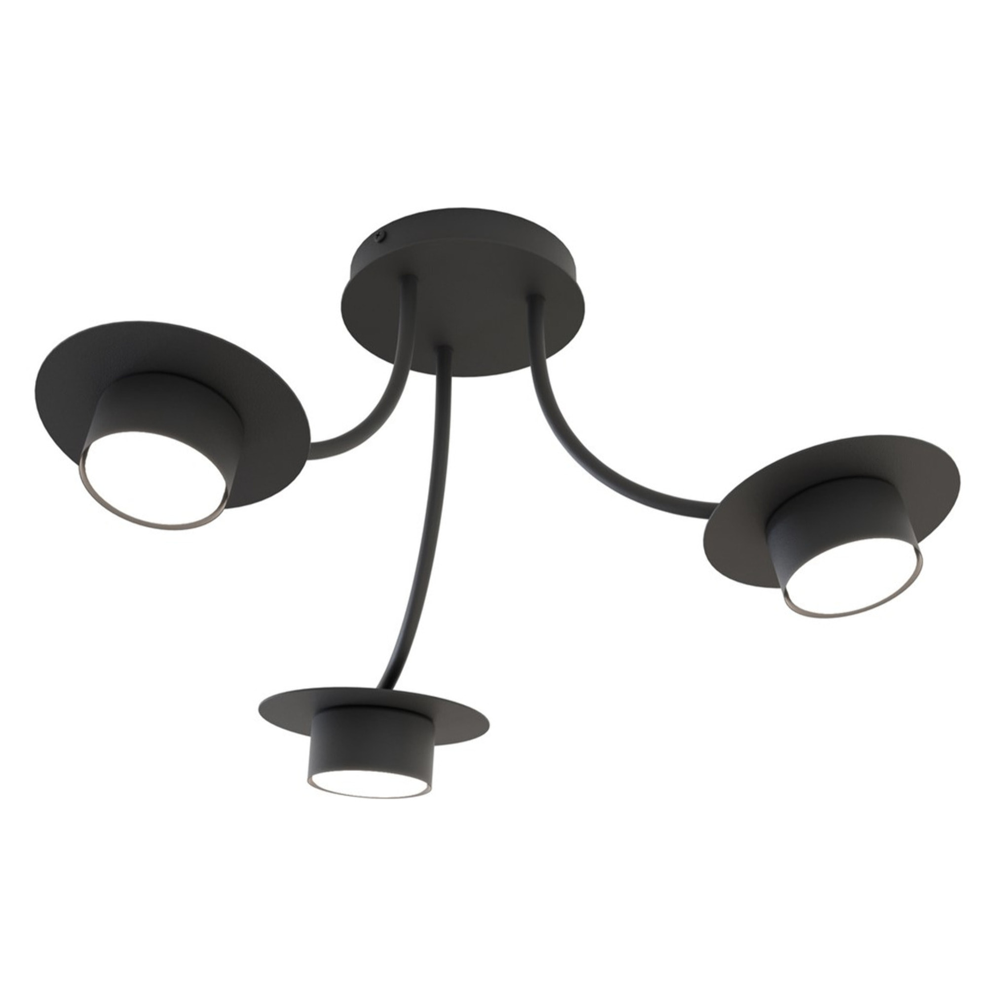 Lampada a sospensione Enso in acciaio nero opaco