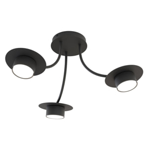 Lampada a sospensione Enso in acciaio nero opaco