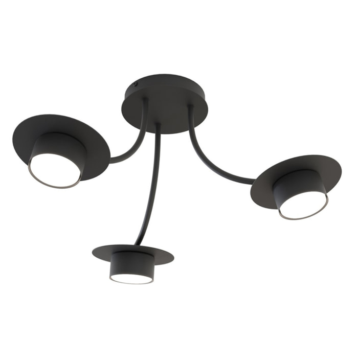 Lampada a sospensione Enso in acciaio nero opaco