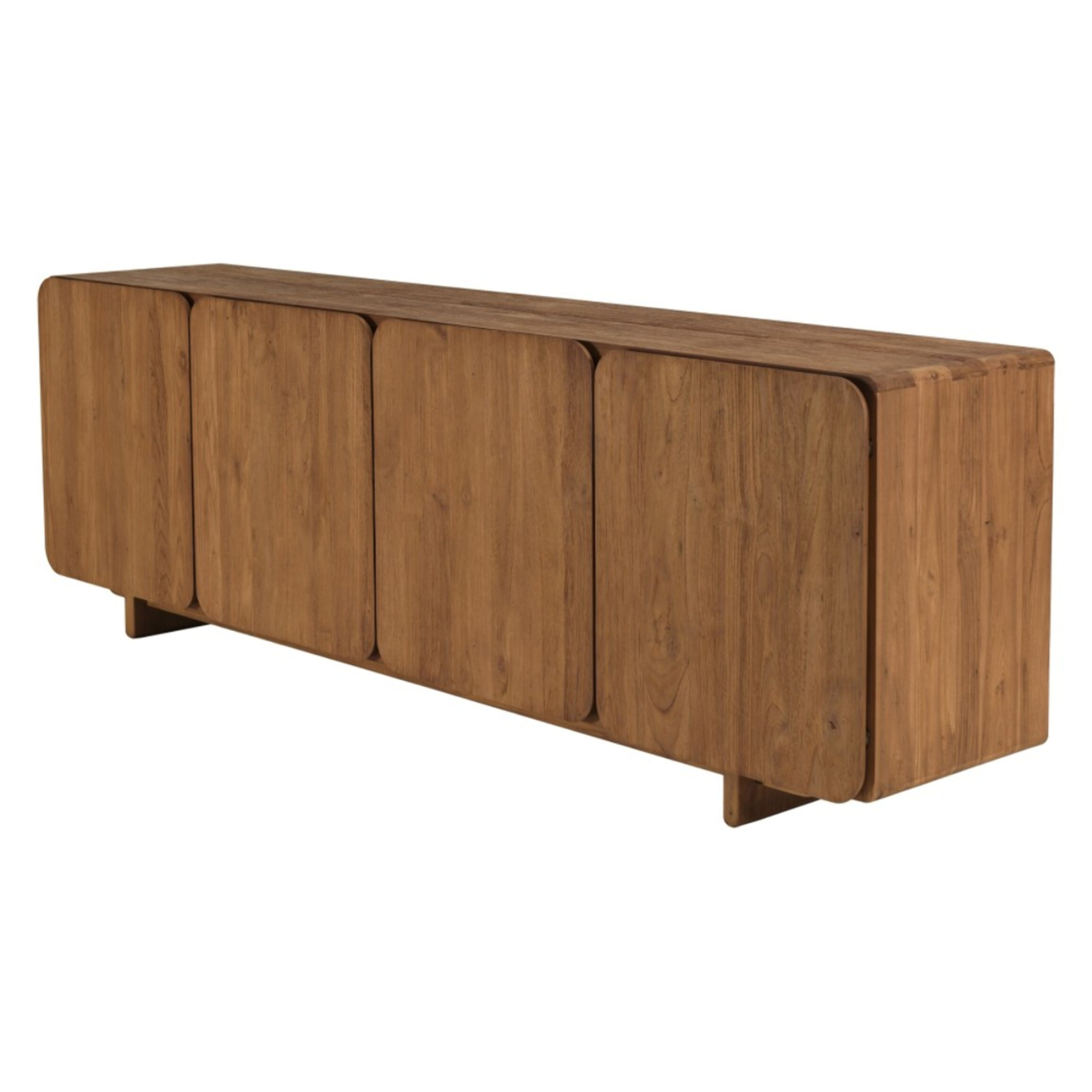 SIXTINE - Buffet 4 portes 200x65cm en bois de teck recyclé