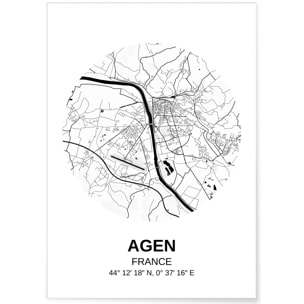 Affiche Carte Agen