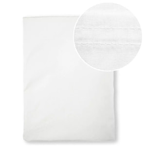 Drap plat percale de coton uni blanc Giulia blanc