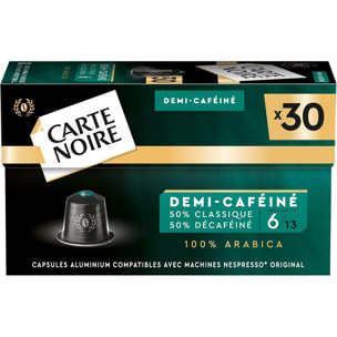Capsules Compatibles Nespresso Espresso demi-cafeiné n°6 x30