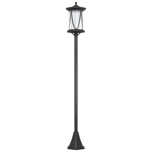 Farola Solar Luz Solar de Exterior con Panel Solar Encendido y Apagado Automático IP44 para Terraza Patio 17x17x127 cm Negro