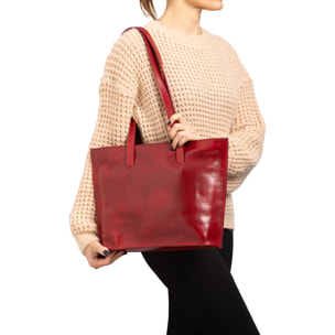 Borsa a spalla  da donna In Vera pelle Made in Italy 27x38,5x10 cm