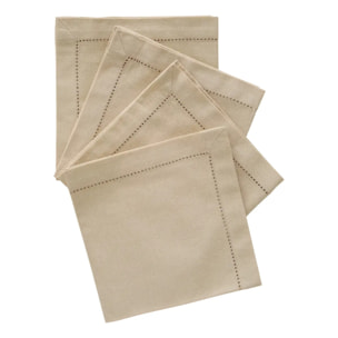 Serviette de table Jane 40x40 beige lin en coton