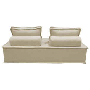 Ensemble chauffeuses DAO pour canapé modulable en tissu capitonné 4 places beige