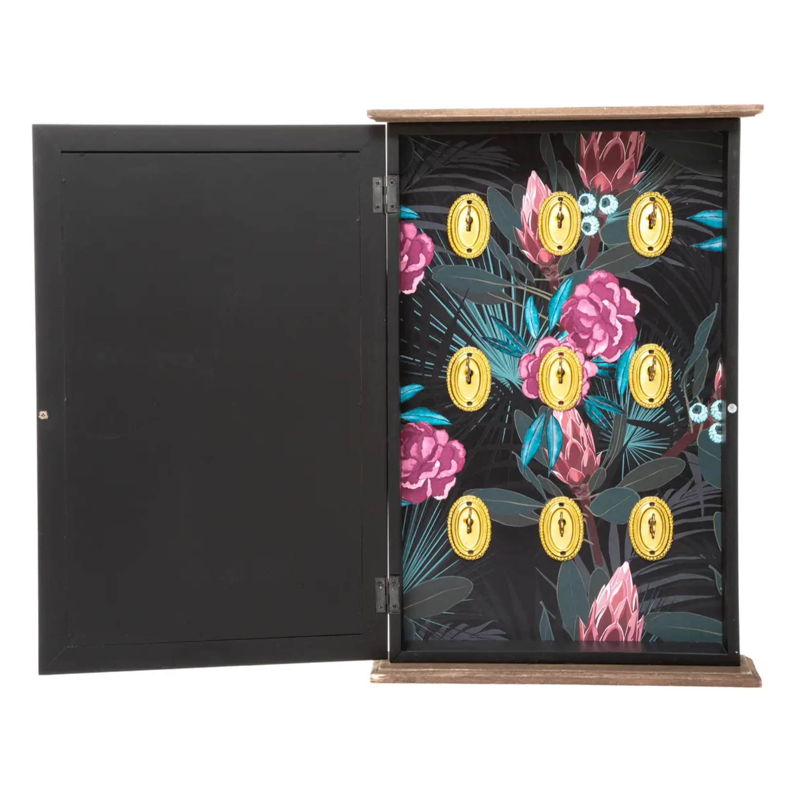 Boîte à clé "Flower" noir 26x38cm