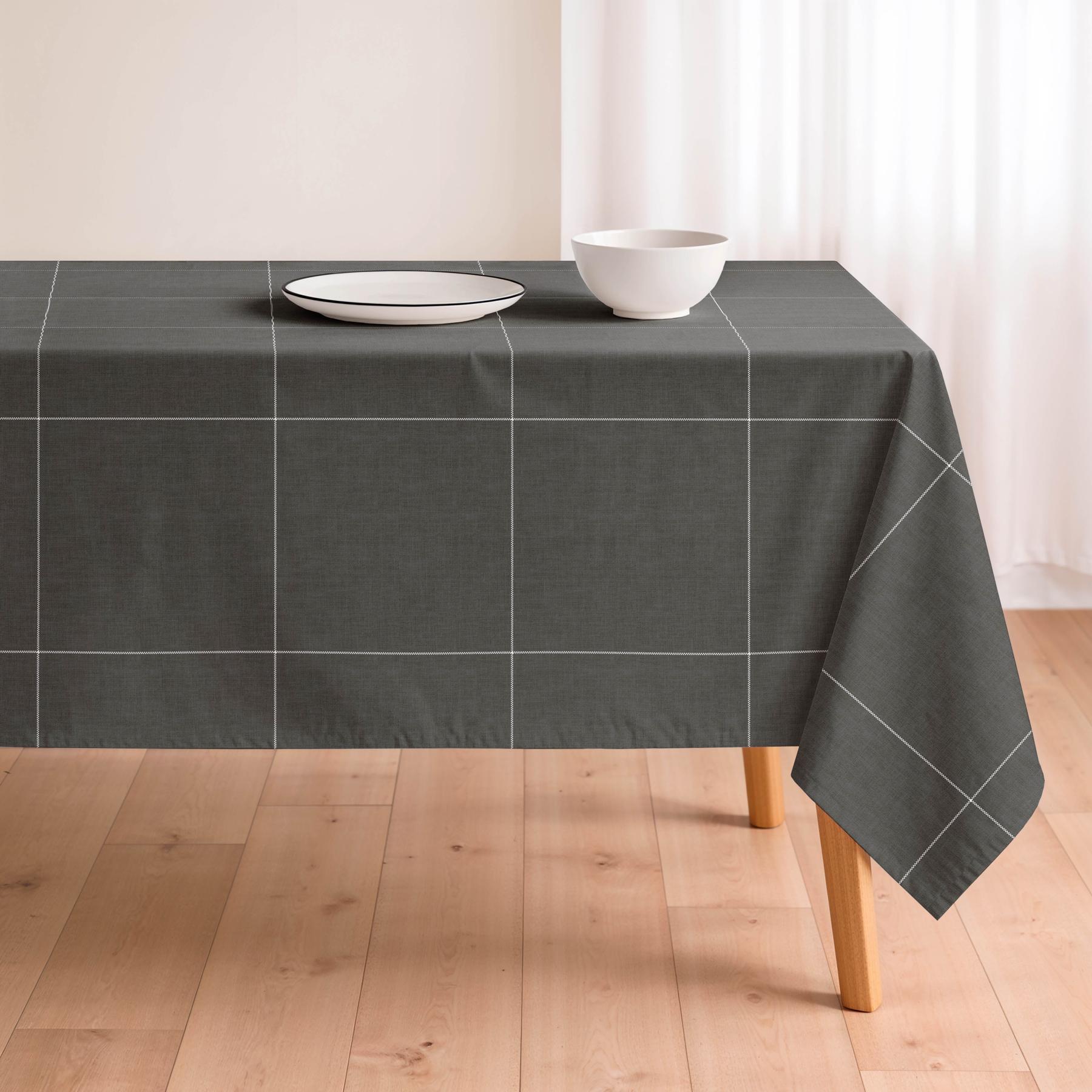 Nappe imprimée anti-taches LAO ANTRACITA