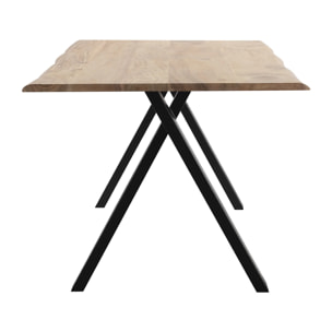 Table rectangulaire 6 personnes en bois et pieds en métal noir 175 cm - Kansas