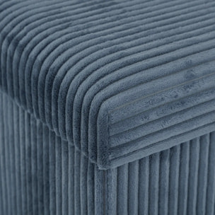 Pouf pliant Arum bleu encre 76x38cm