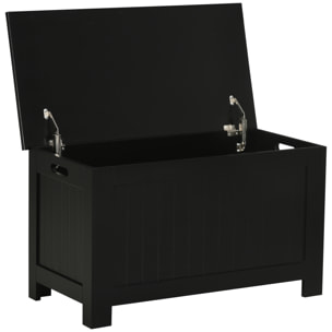 Baúl de Almacenaje para Dormitorio Banco de Almacenaje con Tapa Baúl de Almacenaje Versátil con Bisagra de Seguridad para Pasillo Salón 81x40x46 cm Negro