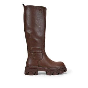 Botas altas marrón con suela track
