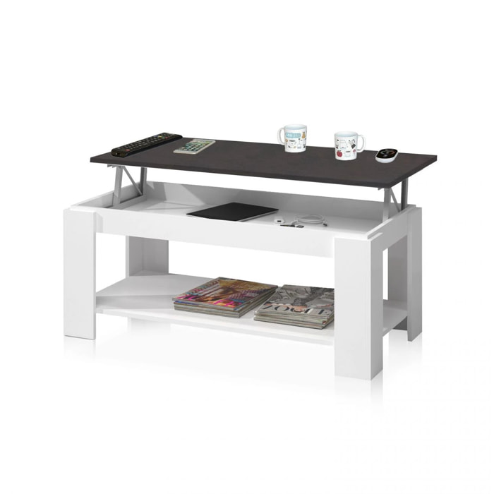 Mesa de centro elevable Ambit Blanco Artik (Blanco Mate) - Óxido