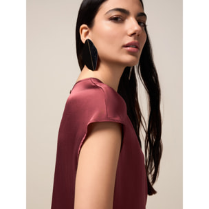 Oltre - Blusa in raso di viscosa - Bordeaux