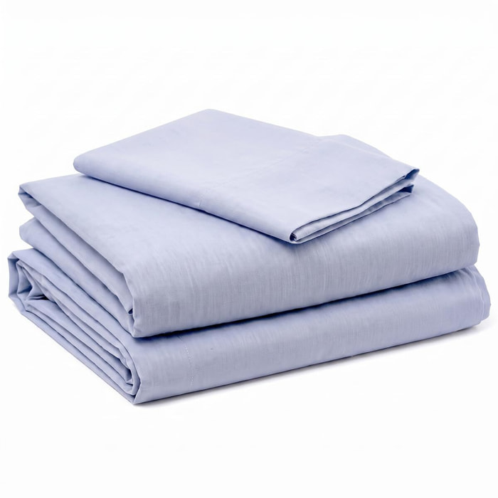 Completo lenzuola in cotone - azzurro