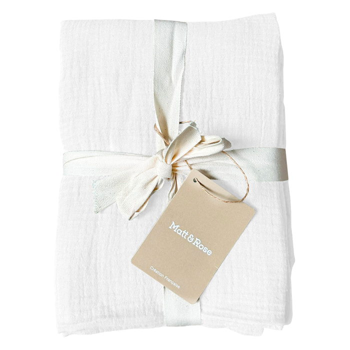 Set de 2 taies d'oreiller unies en coton, GAZE DE COTON