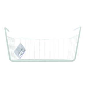 MSV Panier de rangement suspendu à  étagère 30x25,5x14cm en Acier Blanc Mat