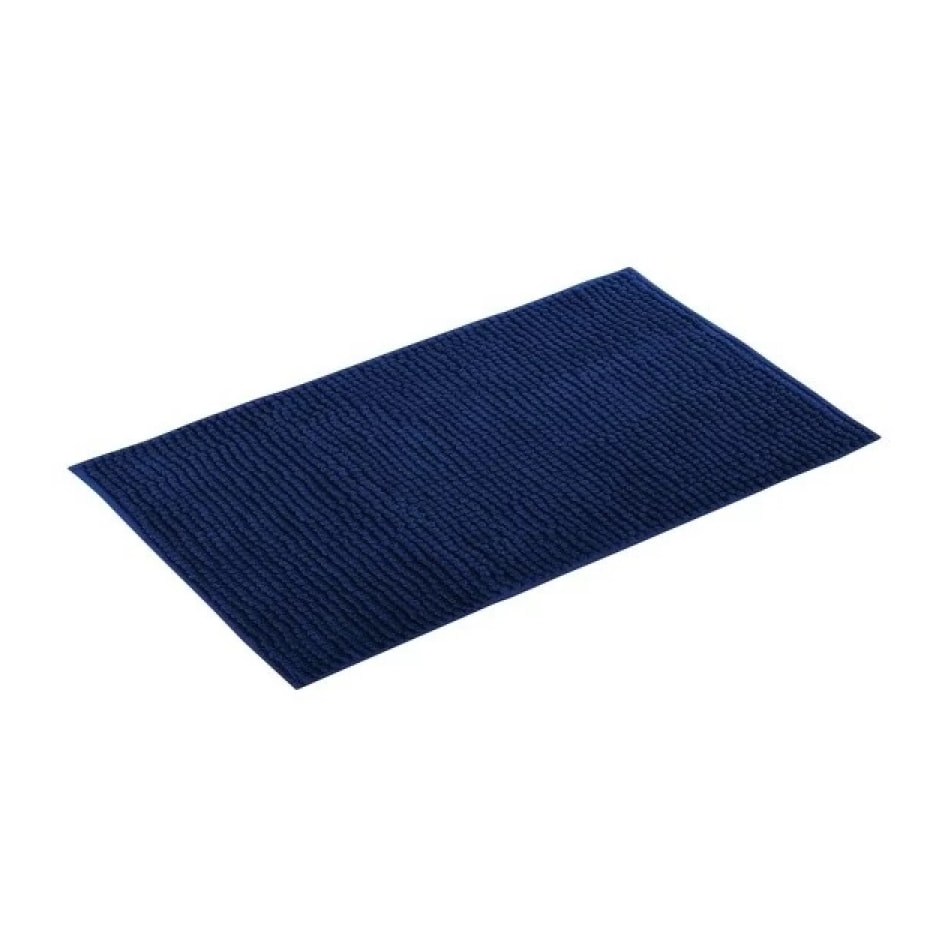 MSV Tapis de bain Microfibre CHENILLE 50x80cm Bleu Foncé