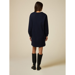 Oltre - Sweatshirt dress with buttons - Azul