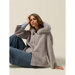 Oltre - Parka corto con capucha - Gris